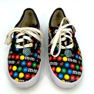 The Bradford Exchange M&M Sneakers Womens 5 Canvas Shoes Candy Print